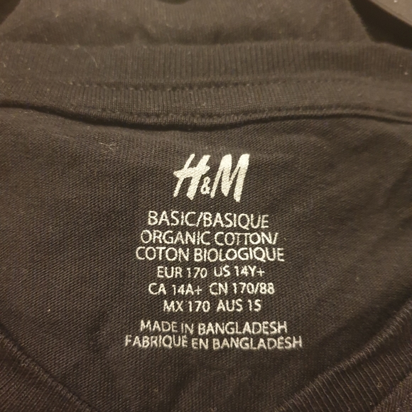 H&M set of 2 V-neck t-shirts 👕 navy blue and gray, sz. 14+ - Picture 4 of 6